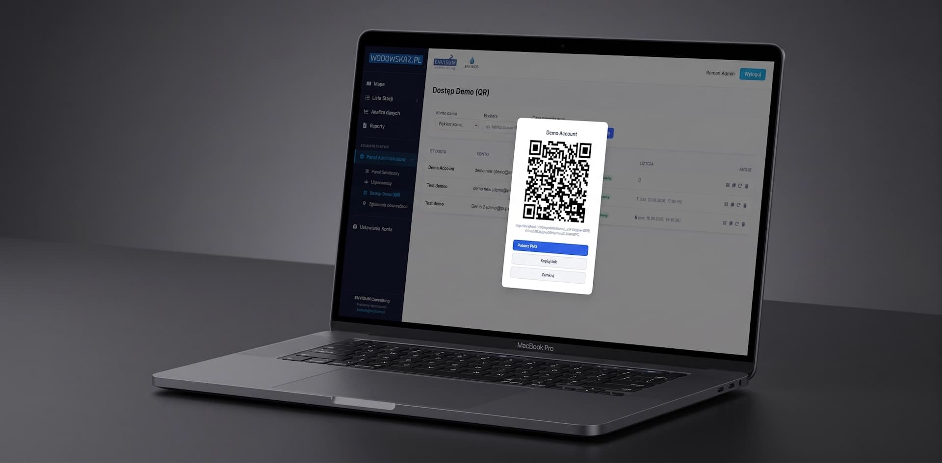 QR code auto-login flow for a public information kiosk